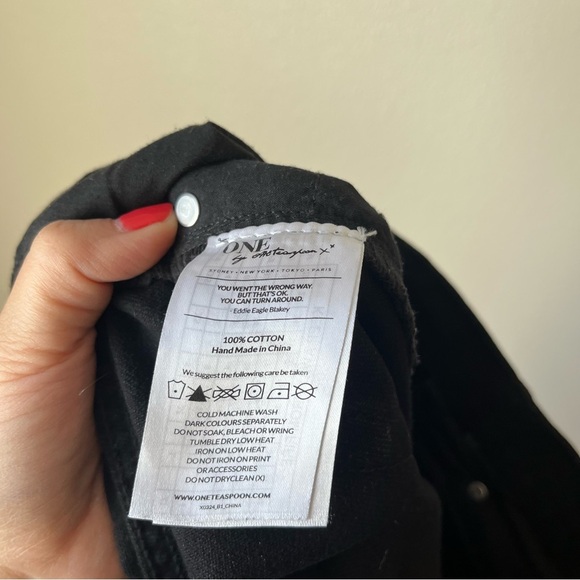 One Teaspoon Awesome Baggies Low Waist Black Distressed Jeans Size 26 - Picture 7 of 7